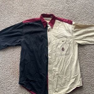 Vintage Bugle Boy Color-Block Button-Up